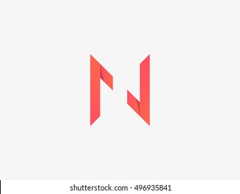 Unique letter N logo design template. Abstract monogram business sign. Universal vector icon element