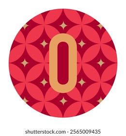 A unique letter O design showcasing a floral-inspired red geometric pattern. Perfect for decorative branding, creative elements, and stylish visual designs.
