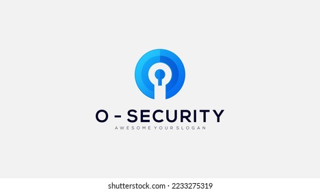 Unique Letter O security Logo design illustration