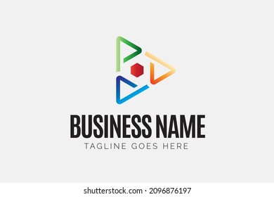 Unique Letter P in form Play Button for Initial Logo For Your Association, Company, Business, or Product Name. Editable Logo Template Ready For Use, Modern Initial Logo