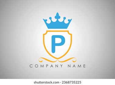  Unique letter P initial king logo