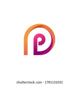 Unique letter P logo template with gradient modern concept
