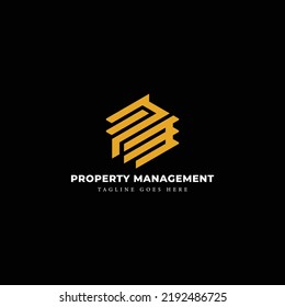 Unique letter p and m logo