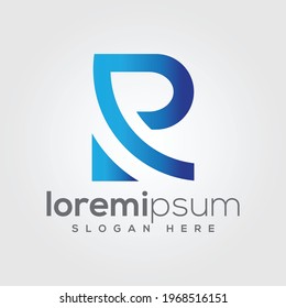 Diseño de icono de vector de logotipo Carta R