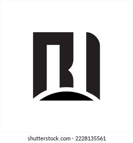 Unique letter R and I vector logo design.