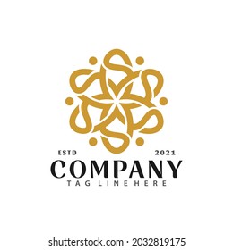 Unique Letter S Flower Spa Logo Design, Abstract Logos Designs Concept for Template