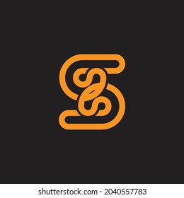 unique letter s geometric loop linear logo vector