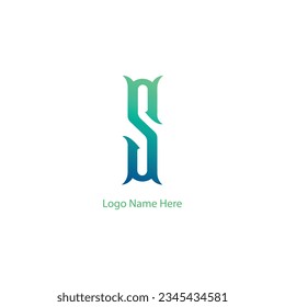 Unique Letter S Gradient Logo Design. Stylized Decorative  S Letter Gradient Logo Design. 