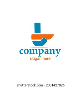 unique letter T logo creative blue and orange T letter