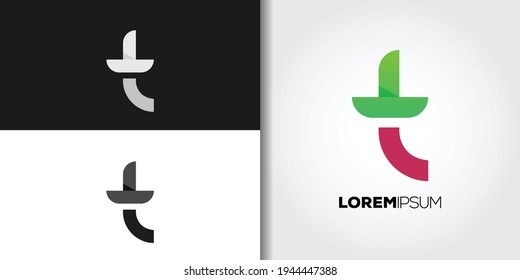 unique letter t logo set idea template vector