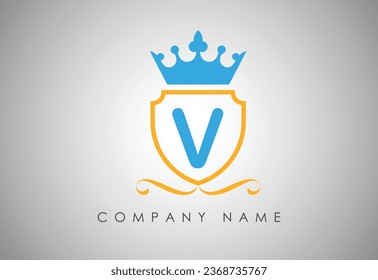  Unique letter V initial king logo