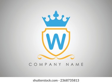  Unique letter W initial king logo
