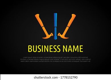 Unique Letter W or triple Hammer Logo Template Initial Letter Logo For Your Company Name, Alphabet Logo Template Ready For Use, Modern Initial Logo