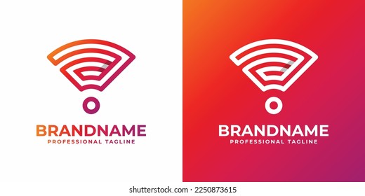 Logo de la carta única A Wifi, adecuado para cualquier negocio relacionado con la señal, Wifi, Sonido u otro con las iniciales A.