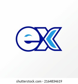 Unique letter or word EX sans serif lowercase font in connect line out  with arrow image graphic icon logo design abstract concept vector stock. Can be used as a symbol related to initial or watermark