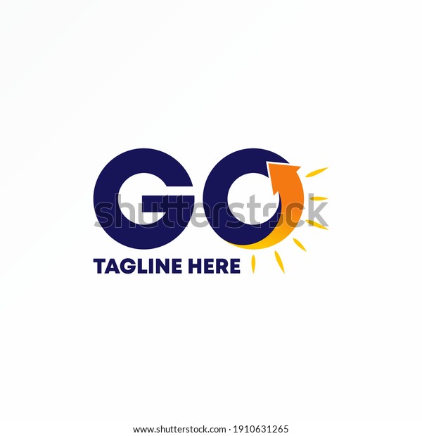 Unique Letter or\
word GO sans serif font with arrow like sun Image graphic icon logo\
design abstract concept vector stock. Can be used as a symbol\
related to initial or\
monogram