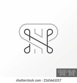 Unique letter or word NH cut line thin font like pattern precision image graphic icon logo design abstract concept vector stock. Can be used as a symbol related to initial or monogram