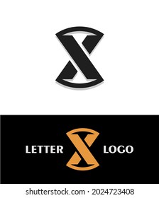 unique Letter X logo design template with black background