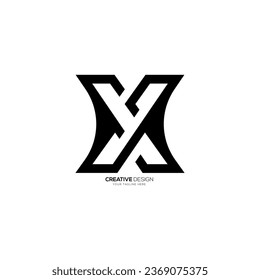 Unique letter Yx modern shape stylish creative abstract line art monogram logo