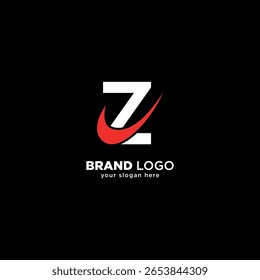 Unique Letter Z Logo Concept with Swoosh Icon in Minimal Vector Design.