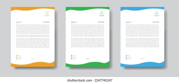 Unique letterhead design for corporate use specially for IT, Finance and Real state company, professional corporate company business letterhead template design.