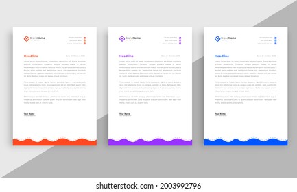 Unique letterhead design- Minimal letter head - creative letter head vector design- modern letter pad design