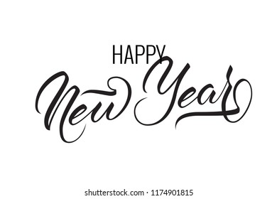 Unique lettering Happy New Year for your projects