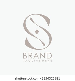 Unique lettering logo S company and icon business. Vector illustration