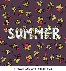 Unique lettering poster with word Summer. Vector art. Trendy handwritten summer illustration for t-shirt design, notebook cover, posters and cards.