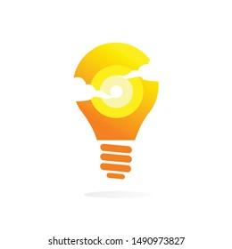 unique light bulb logo icon with modern design. vector template illustration