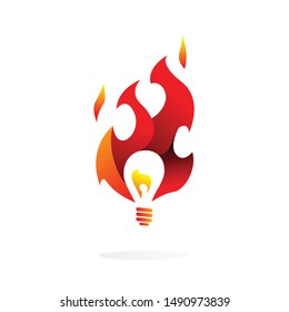 unique light bulb logo icon with modern design. vector template illustration