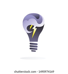 unique light bulb logo icon with modern design. vector template illustration