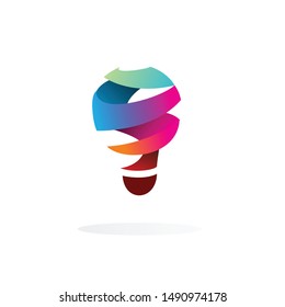 unique light bulb logo icon with modern design. vector template illustration