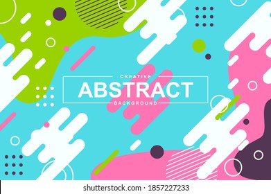 Unique light design with dynamic shapes in memphis style. Colorful bright background for landing page, banner or wallpaper. Minimal composition, graphic presentation with header vector Illustration.