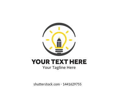 unique lightbulb idea simple logo creative design in flat style with color . light bulb idea logo creative design for identity and business