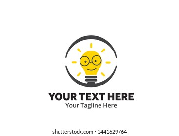 unique lightbulb idea simple logo creative design in flat style with color . light bulb idea logo creative design for identity and business