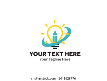 unique lightbulb idea simple logo creative design in flat style with color . light bulb idea logo creative design for identity and business