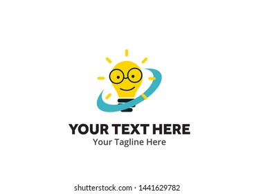 unique lightbulb idea simple logo creative design in flat style with color . light bulb idea logo creative design for identity and business