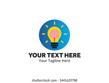unique lightbulb idea simple logo creative design in flat style with color . light bulb idea logo creative design for identity and business