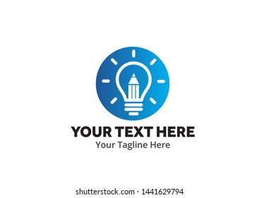 unique lightbulb idea simple logo creative design in flat style with color . light bulb idea logo creative design for identity and business