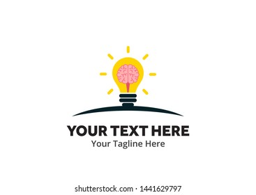 unique lightbulb idea simple logo creative design in flat style with color . light bulb idea logo creative design for identity and business