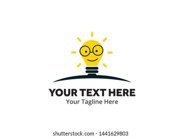 unique lightbulb idea simple logo creative design in flat style with color . light bulb idea logo creative design for identity and business