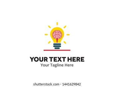 unique lightbulb idea simple logo creative design in flat style with color . light bulb idea logo creative design for identity and business