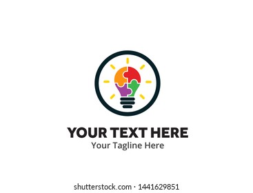 unique lightbulb idea simple logo creative design in flat style with color . light bulb idea logo creative design for identity and business