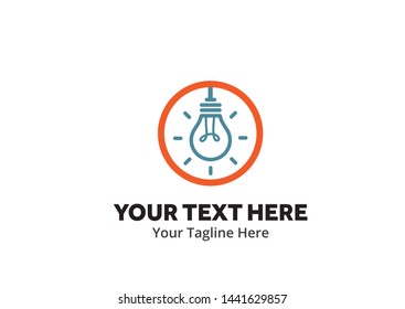 unique lightbulb idea simple logo creative design in flat style with color . light bulb idea logo creative design for identity and business