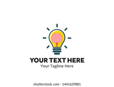 unique lightbulb idea simple logo creative design in flat style with color . light bulb idea logo creative design for identity and business