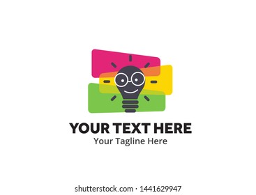 unique lightbulb idea simple logo creative design in flat style with color . light bulb idea logo creative design for identity and business