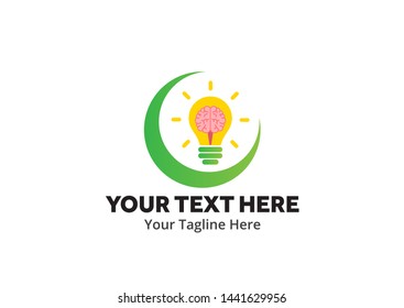 unique lightbulb idea simple logo creative design in flat style with color . light bulb idea logo creative design for identity and business