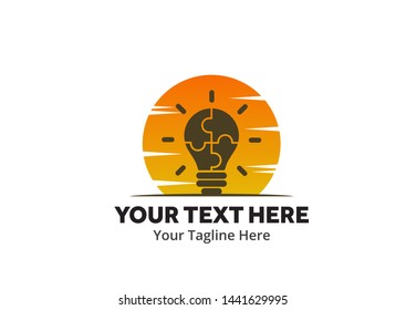 unique lightbulb idea simple logo creative design in flat style with color . light bulb idea logo creative design for identity and business