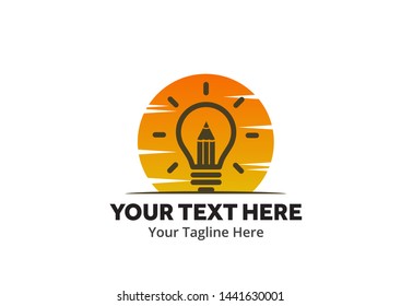 unique lightbulb idea simple logo creative design in flat style with color . light bulb idea logo creative design for identity and business
